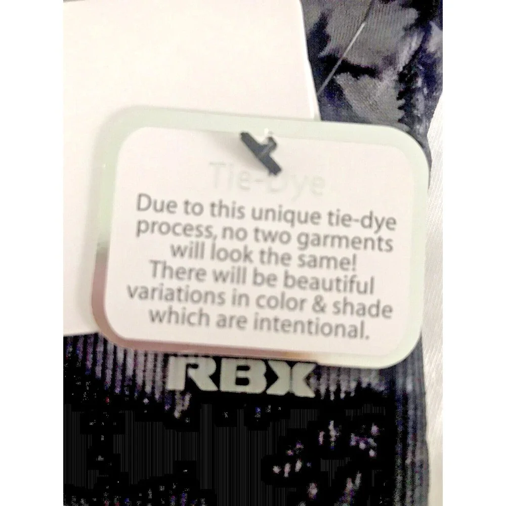 RBX Active Seamless Tie‑Dye Racerback Sports Bra Gray Black Size‎ M